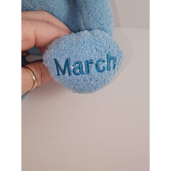 Vtg The Petting Zoo Aquamarine March Teddy Bear Plush Stuffed Animal PVC Pellets - Picture 7 of 8